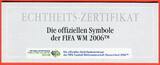 Australien, Samoa, Kongo 3 x 1/25 Unze Gold Die offiziellen Gold-Gedenkmünzen der FIFA WM 2006 in Deutschland Proof with capsules, box & coa