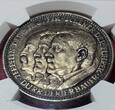 Deutschland Weimarer Republik Germany Silbermedaille Silver Medal 192kle Patina Graf Zeppelin Weltfahrt World Tour LZ 127 Zeppelin, Dürr, and Eckener NGC MS 64 dark toning