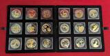 diverse Länder 18 x 1 Unze Silber 2020 - 2021 Golden Enigma Edition - 18 Münzen - alles Unzen bis auf China Panda 30g BU partly gilded with box & coa