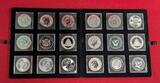 diverse Länder 18 x 1 Unze Silber 2020 - 2021 Golden Enigma Edition - 18 Münzen - alles Unzen bis auf China Panda 30g BU partly gilded with box & coa