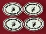 Fiji Islands, Fidschi 4 x 2 Dollar Silbermünzen - jeweils 1 oz Silber 2009 Famous Airships - Zeppeline Proof with original Packaging