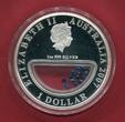 Australien 1 Dollar Silbermünze 2007 Treasures of Australia-Serie - Saphir proof in capsule w. certificate, orig. packaging