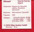 Liberia 1 Dollar Cu-Ni-Münze 1996 Marine-Life Protection - Meeresmotiv (m. Farbapplikation) proof in capsule with certificate