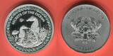 Ghana 5 Cedis Silbermünze mit 42 blauen Zirkon Steinen 2020 Secrets of the Ocean - Seahorse - Geheimnisse des Ozeans - Seepferdchen BU with box, coa & carton