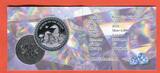 Ghana 5 Cedis Silbermünze mit 42 blauen Zirkon Steinen 2020 Secrets of the Ocean - Seahorse - Geheimnisse des Ozeans - Seepferdchen BU with box, coa & carton