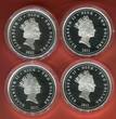 Niue Islands Inseln 4 x 2 Dollars Silbermünzen - 4 Coin Set 2011 Legends of the Air - War Planes - Legenden der Luft - Kriegsflugzeuge Proof with original packaging