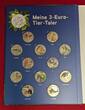 Österreich Austria 12 x 3 Euro Ku/Ni Münzen mit Farbauflage 2016 - 2019 Tiere aus aller Welt - 3 Euro Tier Taler BU colorated with book