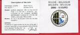 Belgien 10 Euro Silbermünze teilcoloriert 2008 Maurice Maeterlinck - Der blaue Vogel (1908-2008) proof in capsule with certificate