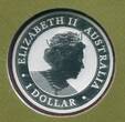 Australien 1 Dollar Silbermünze teilcoloriert 2022 Wombat (1 oz) BU in capsule & coincard, orig. packaging