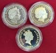 Alderney, Bailiwick of Jersey & Guernsey 3 x 5 Pfund Silbermünzen 2004 60th Anniversary of D-Day Proof with box, carton & coa
