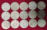 Polen 15 x 2 Zloty Silber 1932, 1933, 1934 Jadwiga Frauenkopf Konvolut - 65 Gramm Rauhgewicht USA about vf/xf