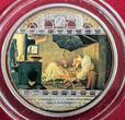 Cook Islands 20 Dollar Silbermünze teilcoloriert 3 oZ 2009 Masterpieces of Art - Carl Spitzweg - The Poor Poet - Der Arme Poet Proof colorated with coa, box & carton
