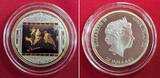 Cook Islands 20 Dollar mit Farbapplikation und 16 Glaselementen 2012 Masterpieces of Art - Peter Paul Rubens - Die Flucht nach Ägypten - Proof colorated with coa, box & carton