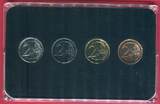 Lettland 4 x 2 Euro veredelt 2014 Edelmetall-Set verziert mit Rotgold, Gelbgold, Ruthenium & Platin BU with private packaging