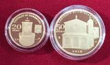 20 und 50 Euro Gold 2016 Architektonische Elemente San Marinos - Castello di Fiorentino & Chiesanuova Proof with box, carton & coa