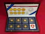 Schweiz, Switzerland 10 Franken Vreneli Typ Gold 1911 - 1922 Satz 7 Münzen mit Holzbox und Quadrum Kapseln USA AU to Unc Lot