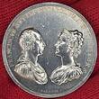 Österreich Kaiserreich Silbermedaille Linien Prägebedingt 1816 Franz I. Vierte Vermählung des Kaisers mit Charlotte Augusta von Bayern AU Die polish small scratches mount removed
