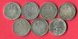 Bayern, Hamburg, Preußen 7 x 2 Mark Silbermünzen 1876 - 1913 Kaiserreich Lot - 7 Münzen/Typen lot of 7 coins, please see picture
