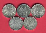 Österreich Austria 5 x 2 Schilling 1931-1937 Kompletter Satz 10 Münzen au till unc Lot different conditions