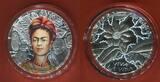 Kamerun 1.000 Francs CFA Silber - 1 Oz Silver Proof Coin 2019 Frida Kahlo - The Legendary Woman - Viva la Vida Proof colorated with original packaging