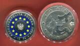 10 Zloty Silber teilcoloriert & Silbermedaille 2004 Polens Beitritt zur Europäischen Union Set inkl. Medaille aus Sterling Silber Proof colorated with capsules & box