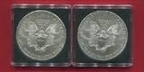 USA 2 x 1 Dollar Silbermünzen 2016 Sun & Moon - Walking Liberty BU in capsules & certificate