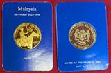 Malaysia 200 Ringgit Goldmünze - Gold 1977 9th Southeast Asia Games - Südostasiatische Spiele mit Bajau Reiter Proof with box & German coa