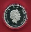Niue 2 Dollars Silbermünze 2021 Herr der Ringe - Gandalf (1 oz, m. Farbapplikation) proof in capsule with certificate, orig. packaging