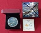 Kanada 30 Dollar Farbmünze - 2 oz Fine Silver Coin 2017 Animals in the Moonlight - Cougar - Puma - Münze leuchtet im Dunkeln Proof colorated with box & coa, without carton