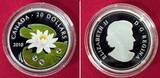 Kanada 20 Dollars Silbermünze 2010 Water Lily - Wasserlilie - 1 oz Proof Silver Coin with Swarovski Crystals Proof with certificate, box & carton