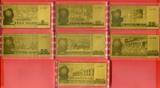 Deutschland 7 x 0,5 Gramm Goldnoten DDR Banknoten - Noble Notes - 3,5 Gramm 999 Gold Proof with folder & coa
