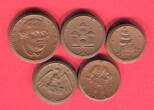 Weimarer Republik 5,50 Mark Lot von 5 Münzen 1921 Porzellanmünzen-Lot Eisenach, Sachsen, Freiberg + Lippstadt nice unc. lot