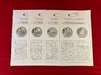 China 4 x 10 Yuan Silbermünzen Olympische Spiele 2008 Peking - Vier Motive (4 x 1 oz, m. Farbapplikation) proof in capsules, certificates