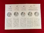 China 4 x 10 Yuan Silbermünzen Olympische Spiele 2008 Peking - Vier Motive (4 x 1 oz, m. Farbapplikation) proof in capsules, certificates