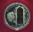 Cook Islands 10 Dollars Silbermünze mit Farbeinlage 2013 Windows of Heaven - Kathedrale von Chatres - Fenster der blauen Jungfrau Prooflike with glass inlay, original packaging