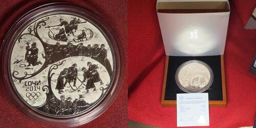 Russland Russia Rußland 100 Rubel Roubles Silver 1 Kilo Silber 2014 The XXII Olympic Winter Games an