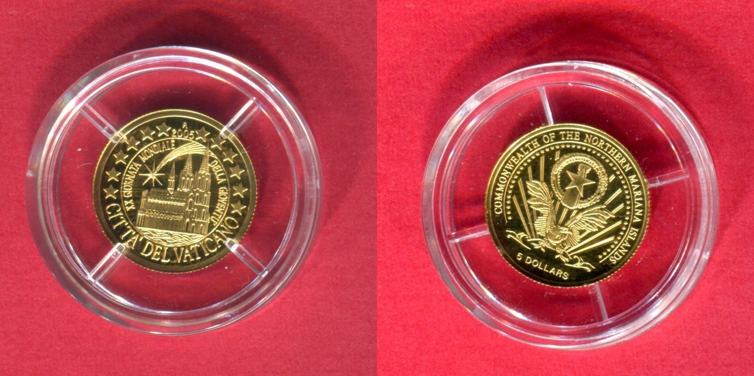 Marianen Inseln, Northern Mariana Islands 5 Dollars Gold, 1/25