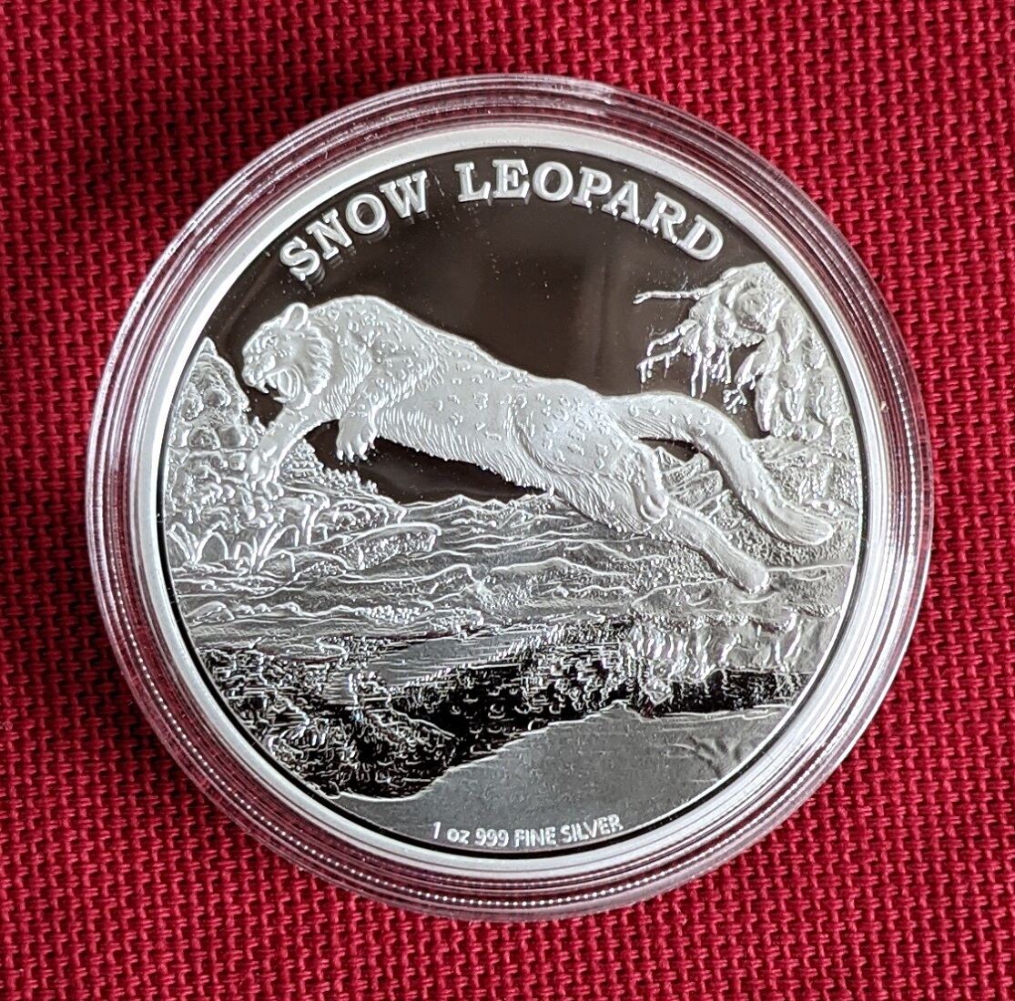 Niue Islands Inseln 2 Dollar Silbermünze 1 Unze Silber 2015 Endangered Species Snow Leopard