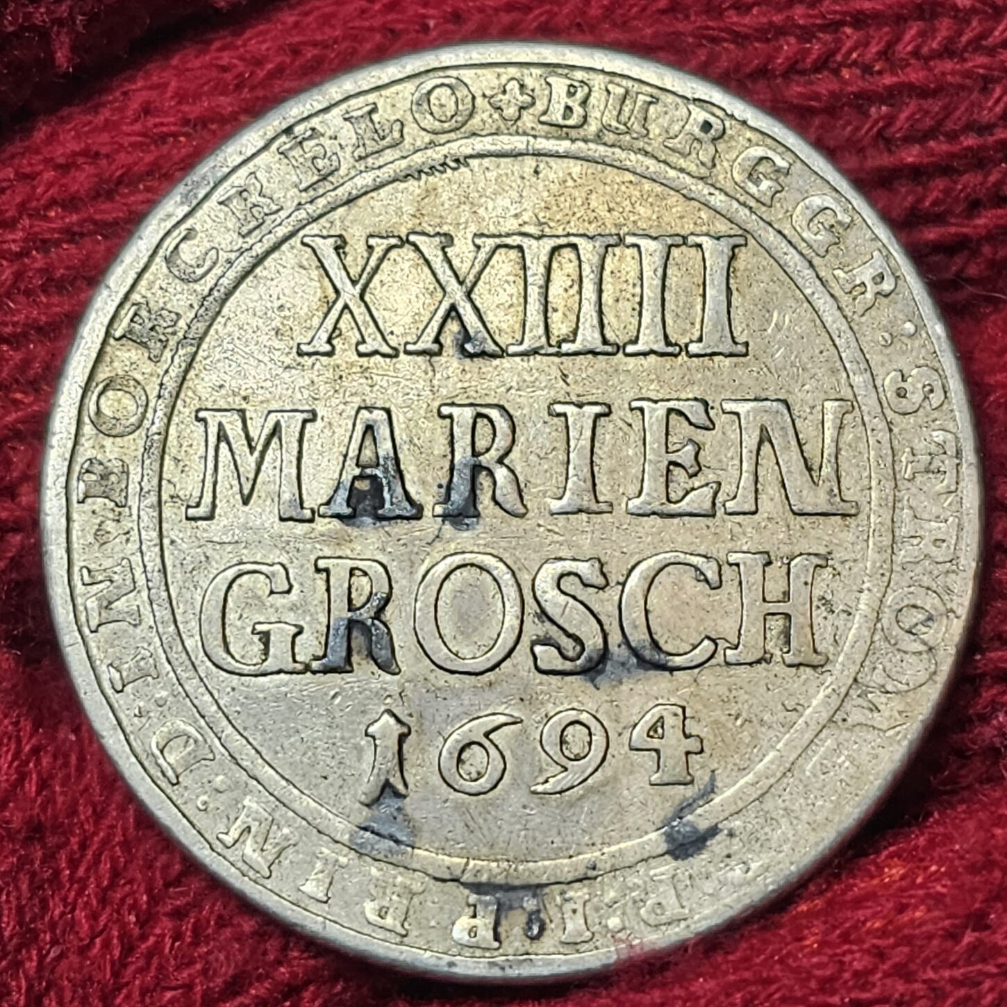 Münster Bistum XXIIII 24 Mariengroschen 1694 JO Friedrich Christian von ...