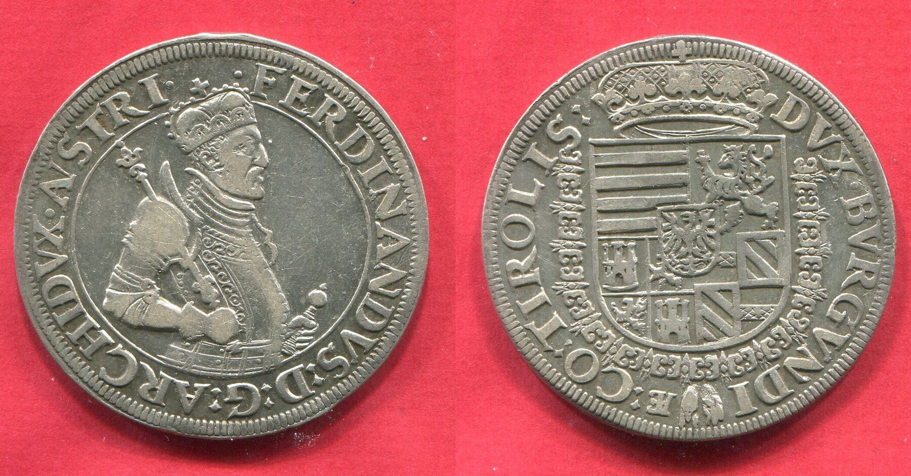 Sterreich Haus Habsburg Rdr Taler Ohne Jahr Nd Erzherzog Ferdinand Ii Ef Cleaned