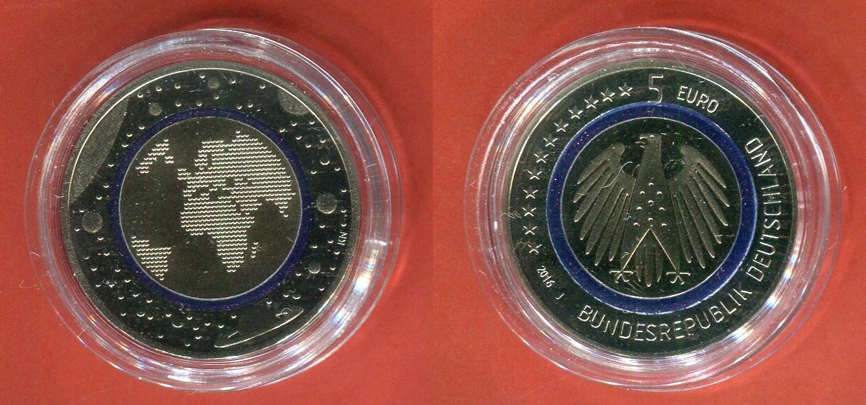 5 Euro Münze Deutschland Blauer Planet 2016 Pp Bundesrepublik Deutschland 5 Euro Münze 2016 J Blauer Planet Erde PP