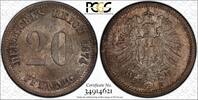 Germany-Empire Kaiserreich 20 Pfennig 1874-D PCGS MS63