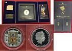 Cook-Inseln, Cook Islands 20 Dollars Silbermünze mit Goldinlay - Nefertiti Masterpieces of Art - Die Büste der Nofretete - Thutmosis PP 1/4 Unze FEINGOLD ! -