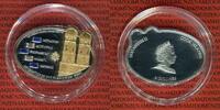 Cook-Inseln, Cook Islands 5 Dollar Silbermünze Papst Benedikt XVI. in Bayern MMVI teilvergoldet mit blauen und weißen Steinen -