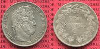 Frankreich 5 Francs Silber Kursmünze 1845 W Paris Louis Philippe ef