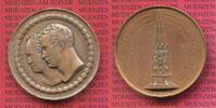 Preußen Königreich Bronzemedaille Preußen 1818 Grundstein Siegesdenkmal über Napoleon Berlin Kreuzberg Alexander I xf