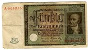Weimarer Republik Rentenbank 50 Rentenmark 6. Juli 1934 Freiherr vom Stein -