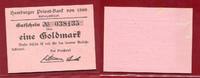 Wertbeständiges Notgeld Hamburg 1 Goldmark Hamburger Privatbank von 1860 Ohne Siegel rosa -