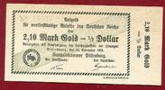 Wertbeständiges Notgeld 2,10 Goldmark 1/2 Dollar Handelskammer Dillenburg -