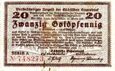 Wertbestaendiges Notgeld Zwanzig Goldpfennig Zehnzweiundvierzigstel Dollar Saechsische Staatsbank Dresden Serie A -